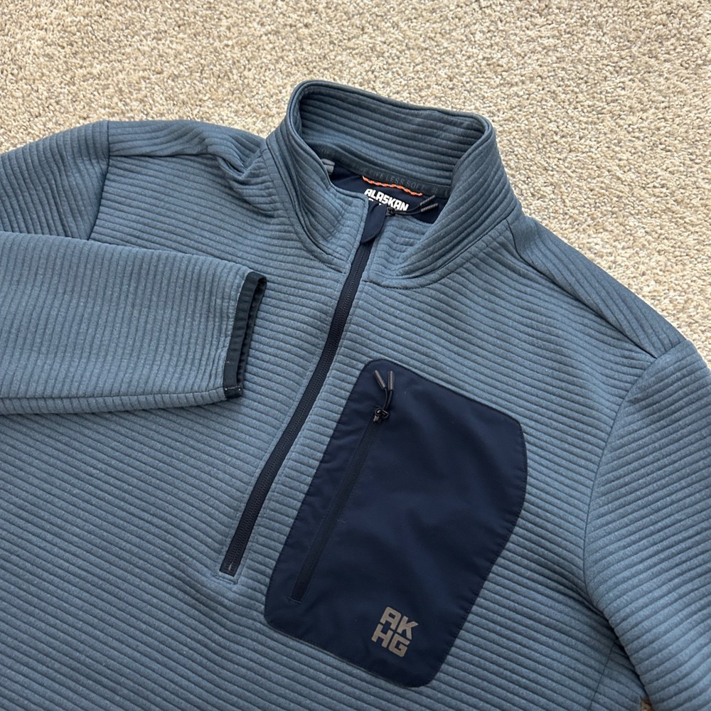 Alaskan Hardgear Duluth Trading Co Blackburn Quarter Zip Pullover Large Blue 1/4